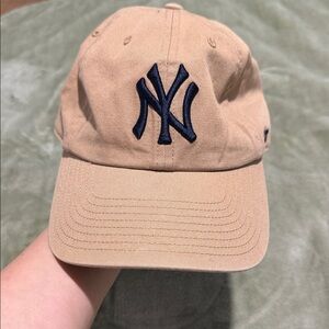 Abercrombie & Fitch Beige Cap with Dark Blue Logo